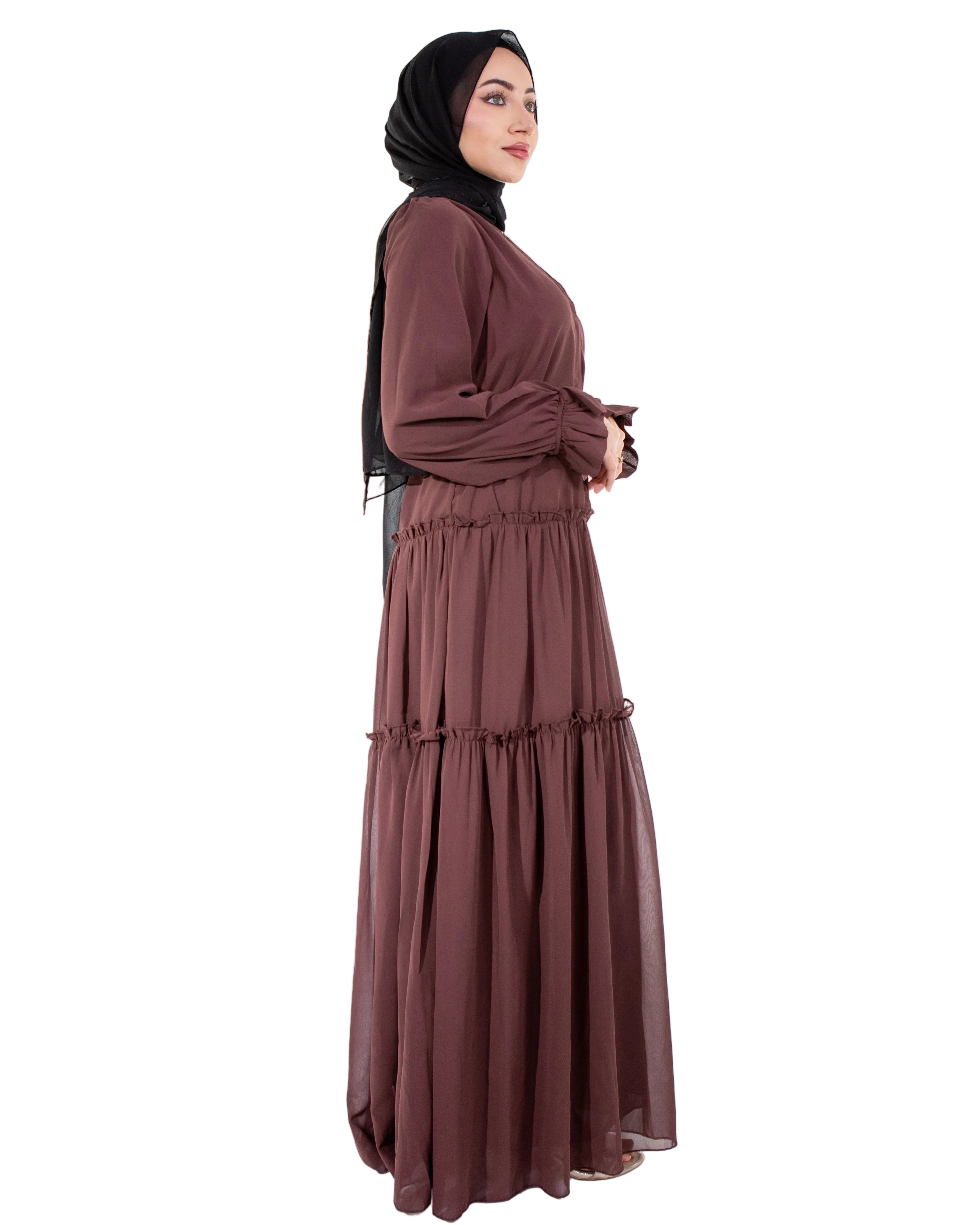 layla long sleeve ruffle maxi dress Buy Shona Joy Orange Layla Long-sleeve Ruffle Maxi Dress in Chiffon For Women Online