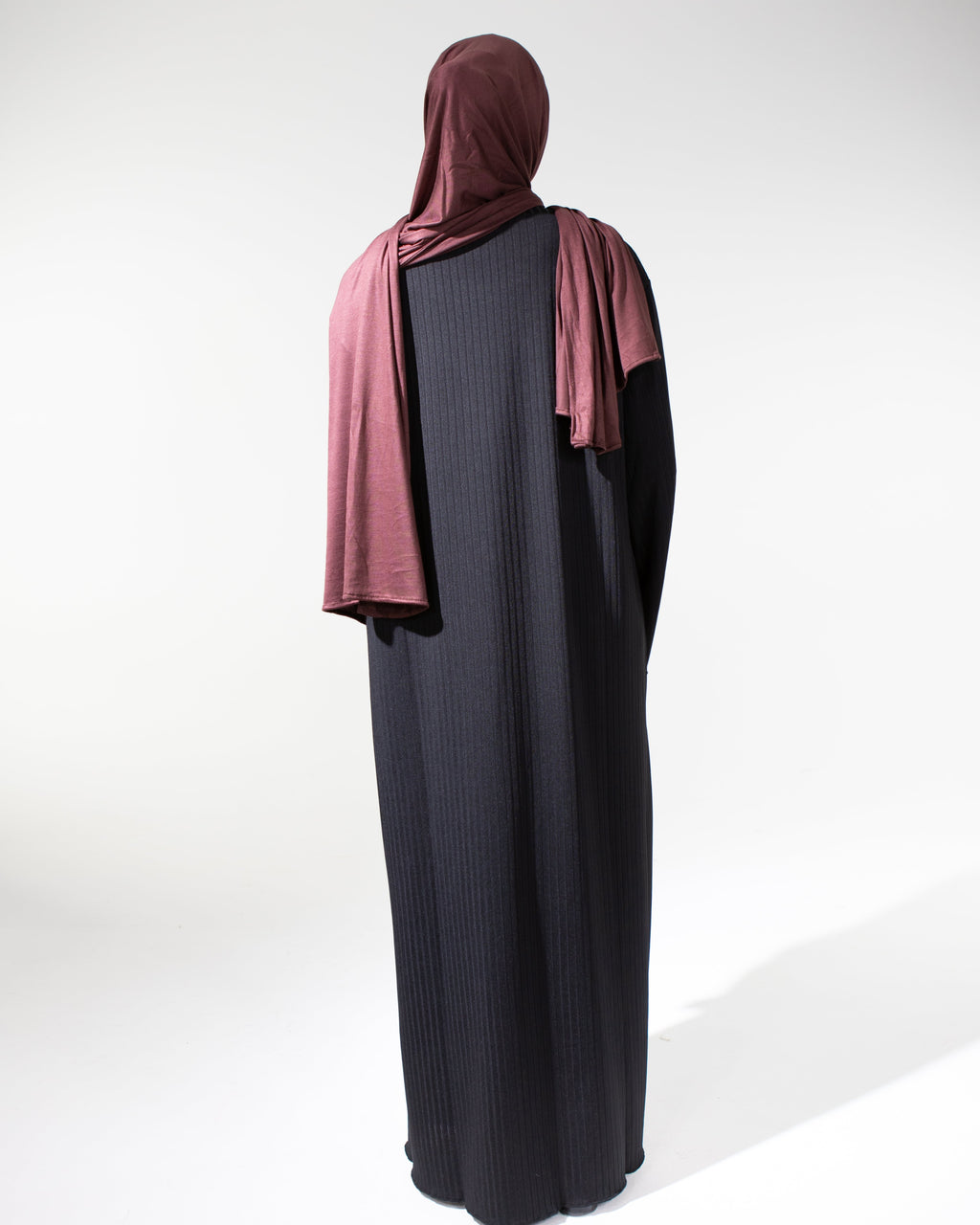 MAYA Premium Jersey Loose Fit Non-Iron High-Neck Maxi Dress - Black