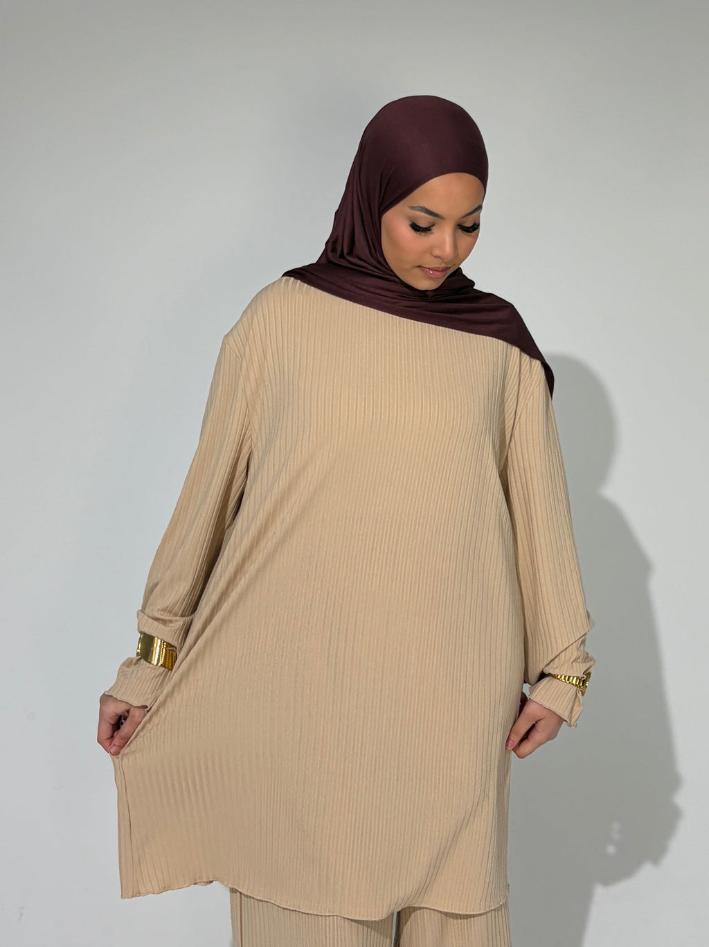 HANA Modest Co Ord Set - Biscuit Beige
