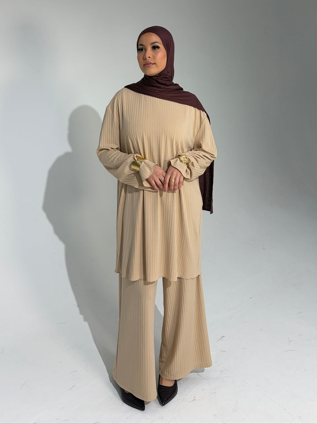 HANA Modest Co Ord Set - Biscuit Beige