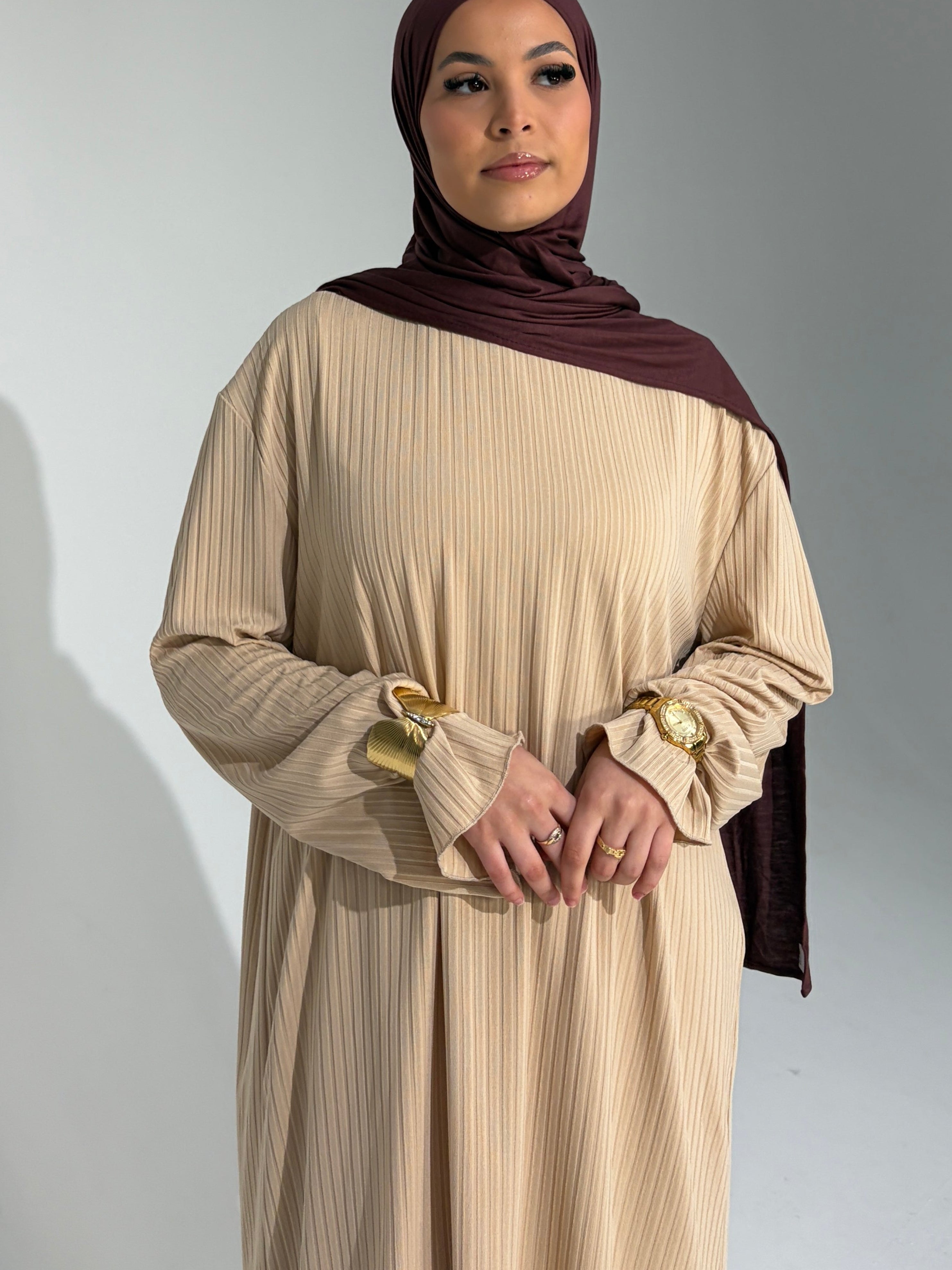 HANA Modest Co Ord Set - Biscuit Beige