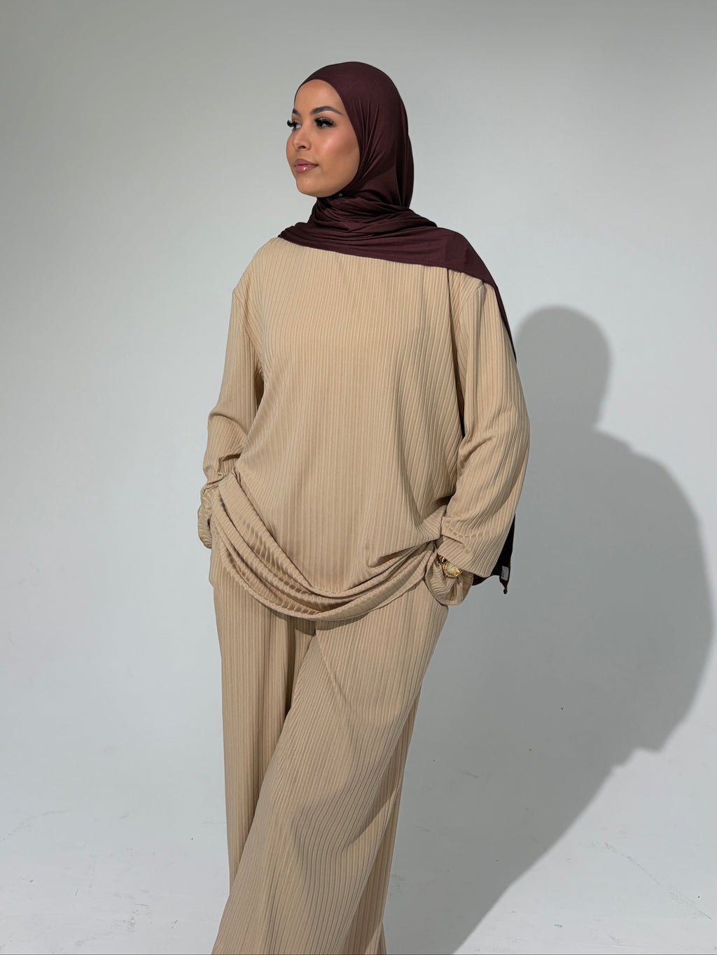 HANA Modest Co Ord Set - Biscuit Beige