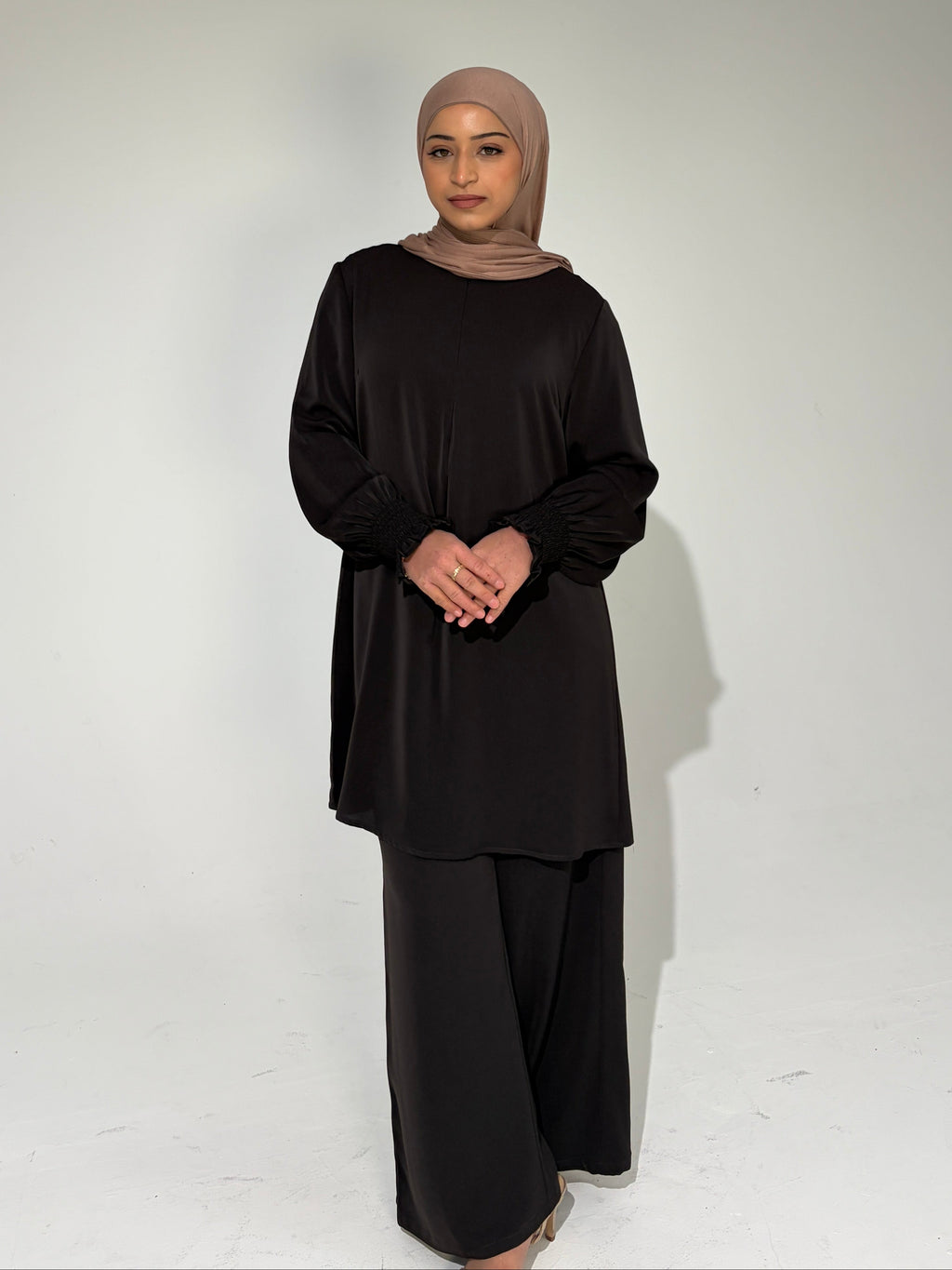 MARIA Nursing friendly invisible zipper Modest Co-Ord Set - Deep Charcoal