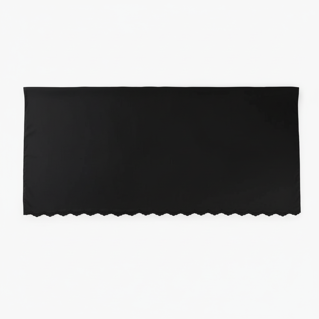 LEYA Premium Chiffon Scalloped Hijab and Undercap Set - Black