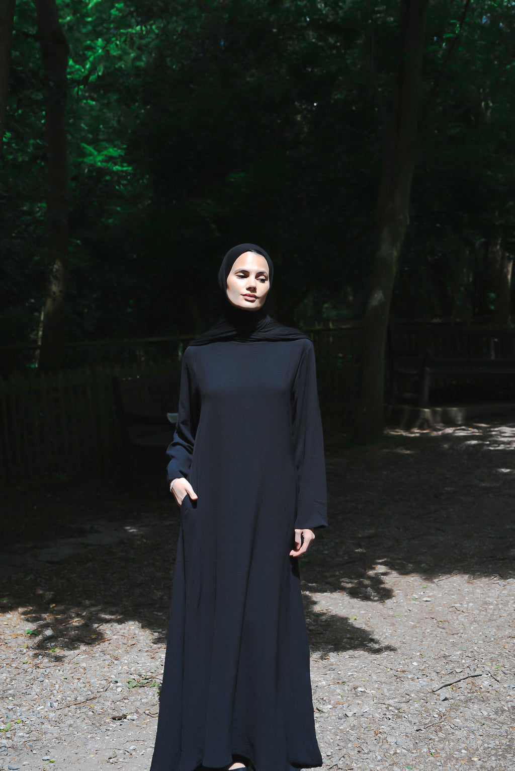 WARDA Premium Embellished Open Abaya Set - Black