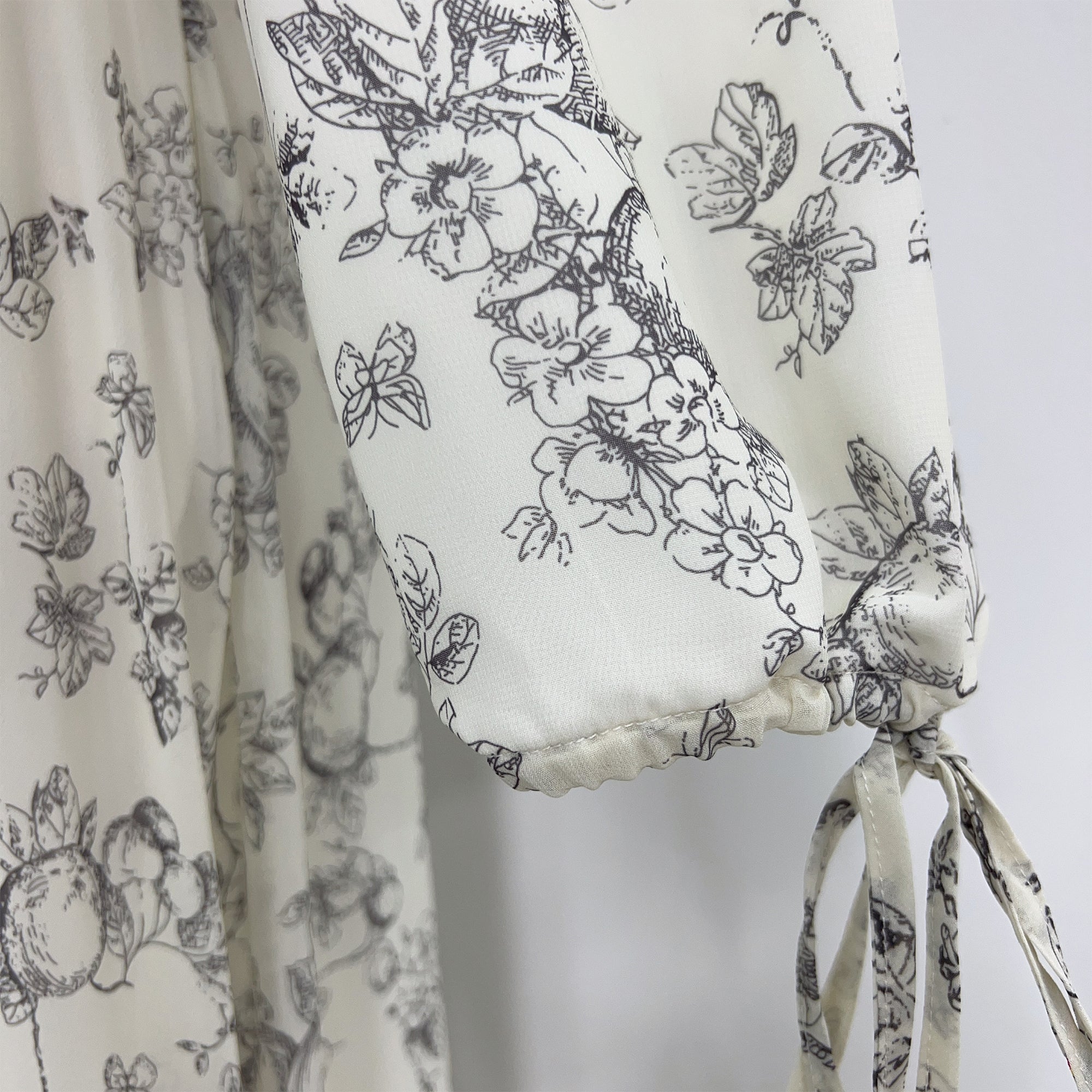 LIMITED EDITION - FIRDOS Premium Chiffon High-Neck Fully Lined Maxi Dress - Cream Floral