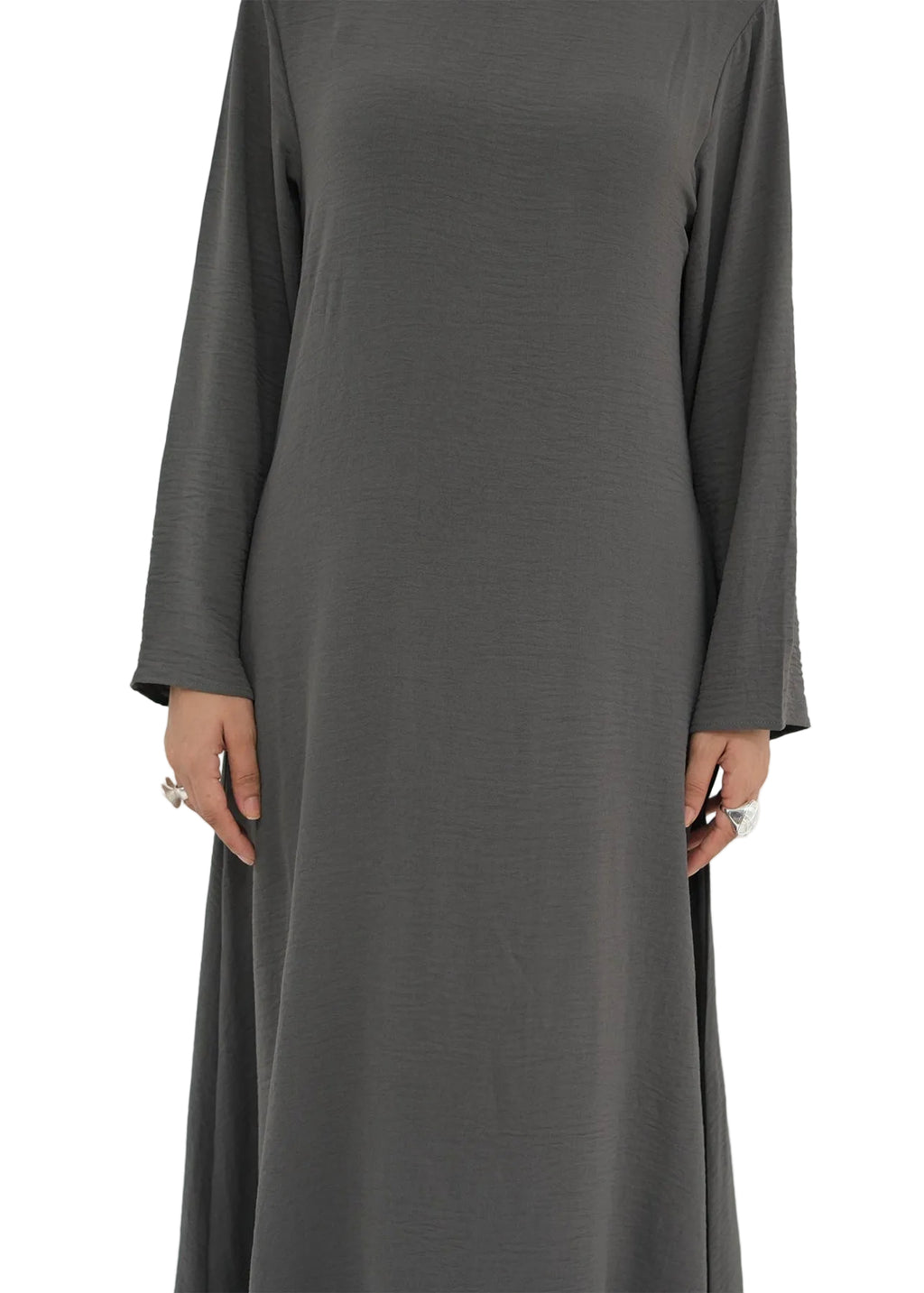 WARDA Textured Inner Dress With Pockets - Grey