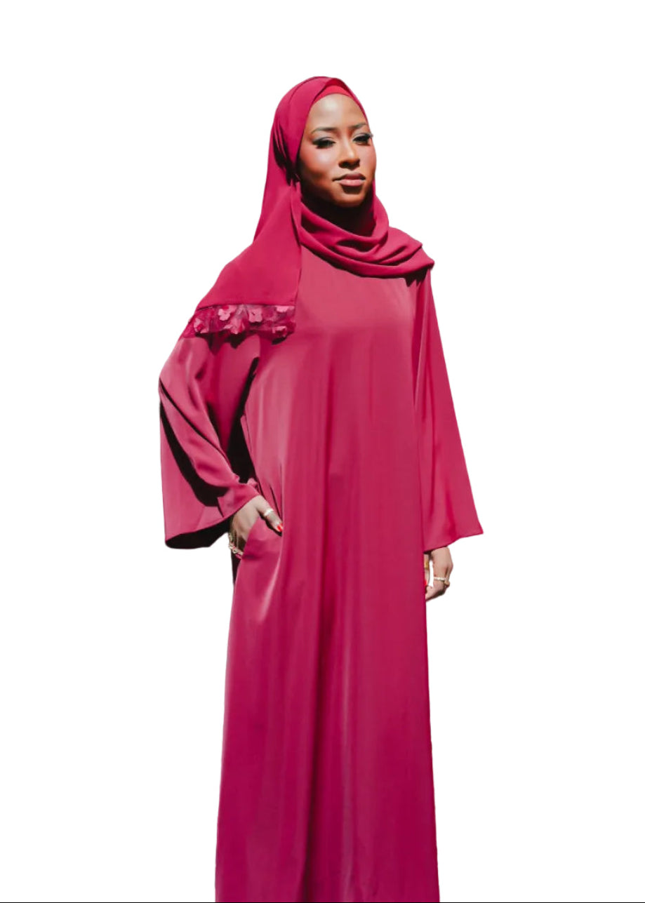DEENA Nida Inner Dress With Pockets - Maroon