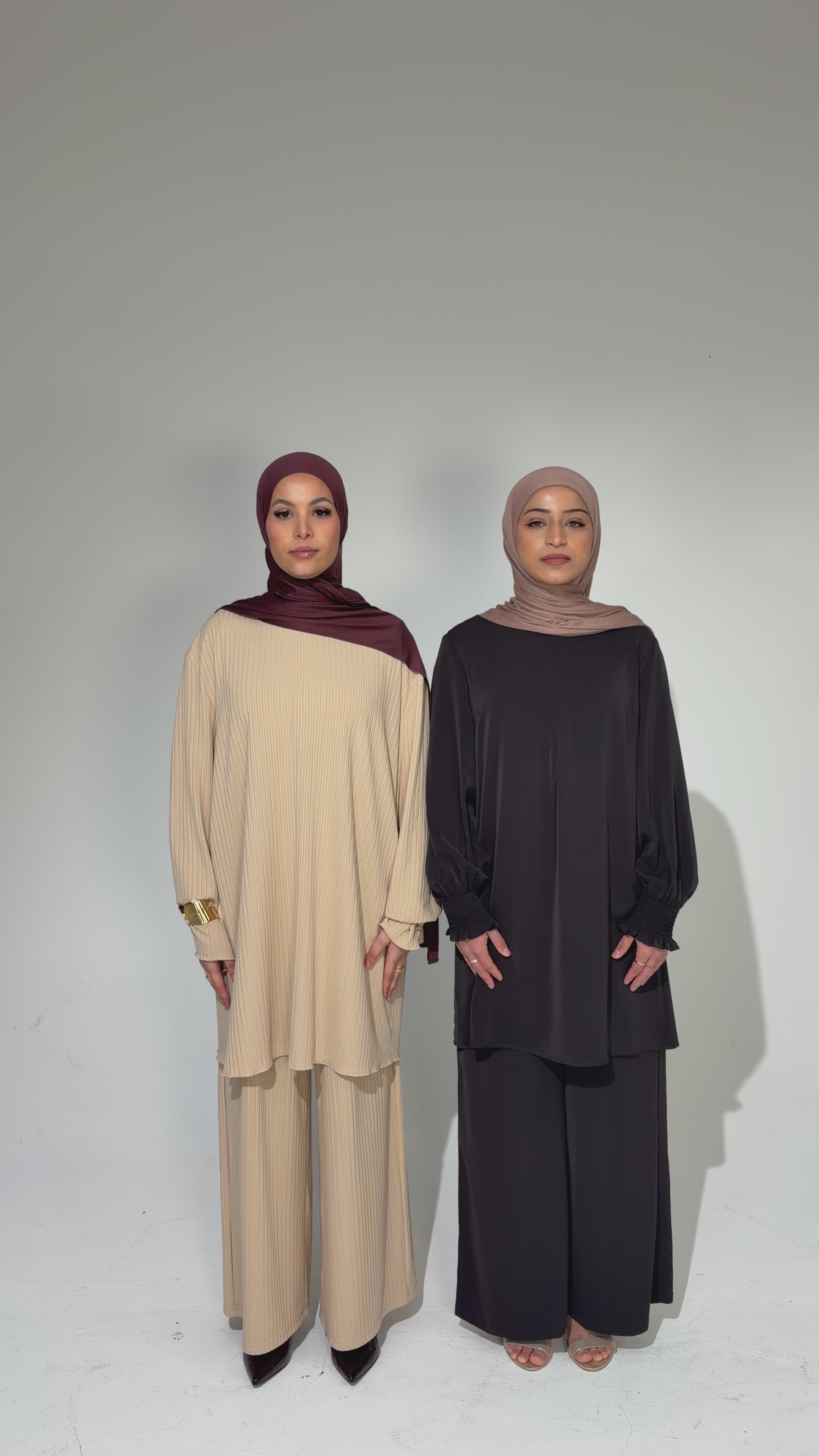 MARIA Nursing friendly invisible zipper Modest Co-Ord Set - Deep Charcoal